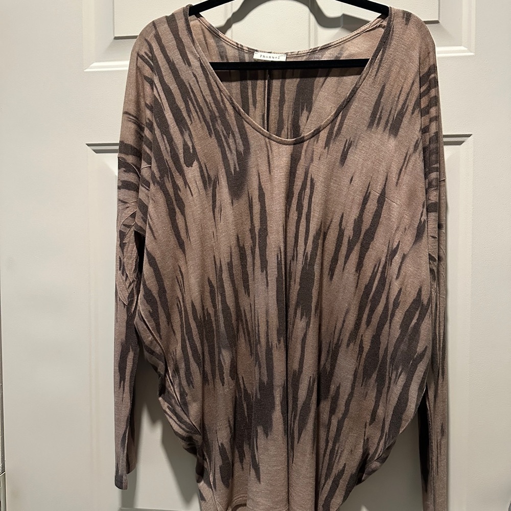 Phanuel long sleeve tan & brown tunic size M